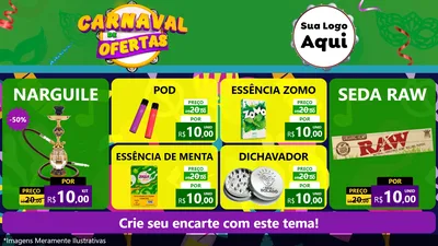 Modelo de TV para TV Horizontal com o tema Carnaval de Ofertas para Tabacaria