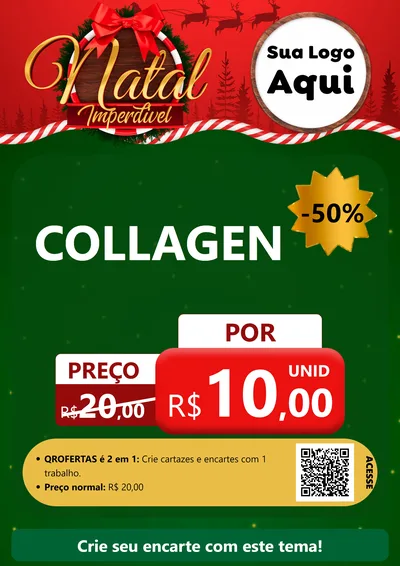 Modelo de Cartaz para Cartaz A4 Vertical com o tema Natal Imperdível para Suplementos alimentares