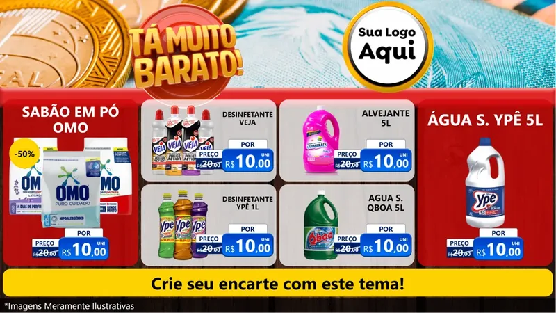 Modelo de TV para TV Horizontal com o tema Está Muito Barato para Produtos de Limpeza