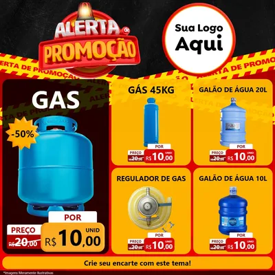 Modelo de Rede Social para Feed Facebook com o tema Alerta de Promoção para Água e gás