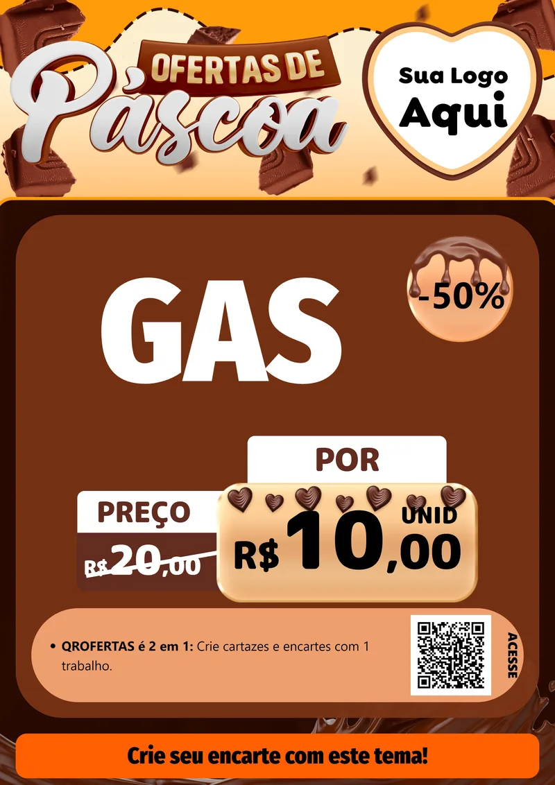 Modelo de Cartaz para Cartaz A4 Vertical com o tema Ofertas de Páscoa para Água e gás