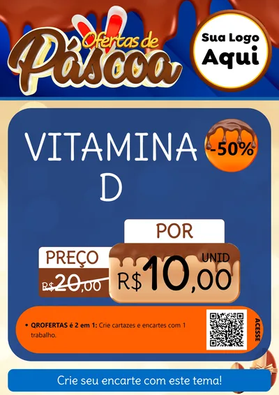 Modelo de Cartaz para Cartaz A4 Vertical com o tema Ofertas de Páscoa para Farmácia