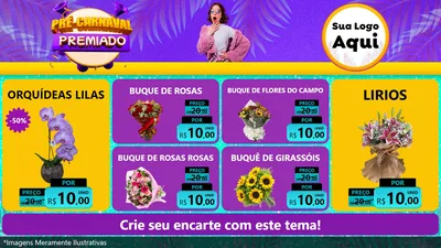 Modelo de TV para TV Horizontal com o tema Pré-Carnaval Premiado para Floricultura e jardim