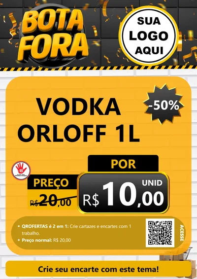 Modelo de Cartaz para Cartaz A4 Vertical com o tema Bota Fora para Distribuidora de bebidas