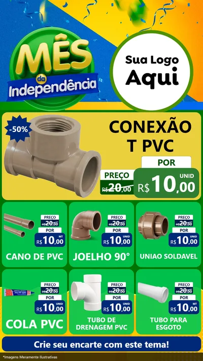 Modelo de Rede Social para Stories com o tema Mês da Independência para Tubos e conexões