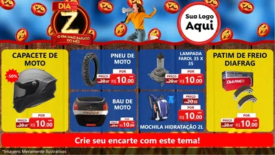 Modelo de TV para TV Horizontal com o tema Dia Z - O Dia Mais Barato Do Mês para Moto peças
