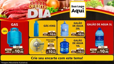 Modelo de TV para TV Horizontal com o tema Ofertas do Dia para Água e gás