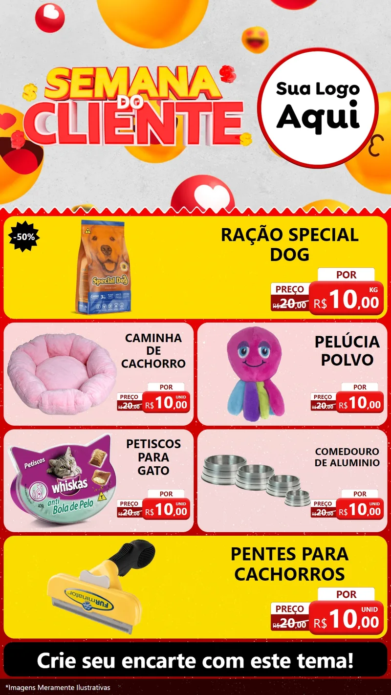 Modelo de TV para TV Vertical com o tema Semana do Cliente para Pet Shop