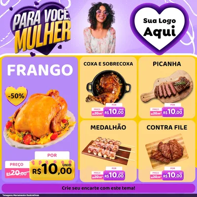 Modelo de Rede Social para Feed Facebook com o tema Para Você, Mulher para Assados