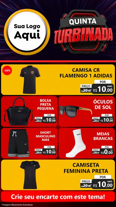 Modelo de TV para TV Vertical com o tema Quinta Turbinada para Roupas e acessórios