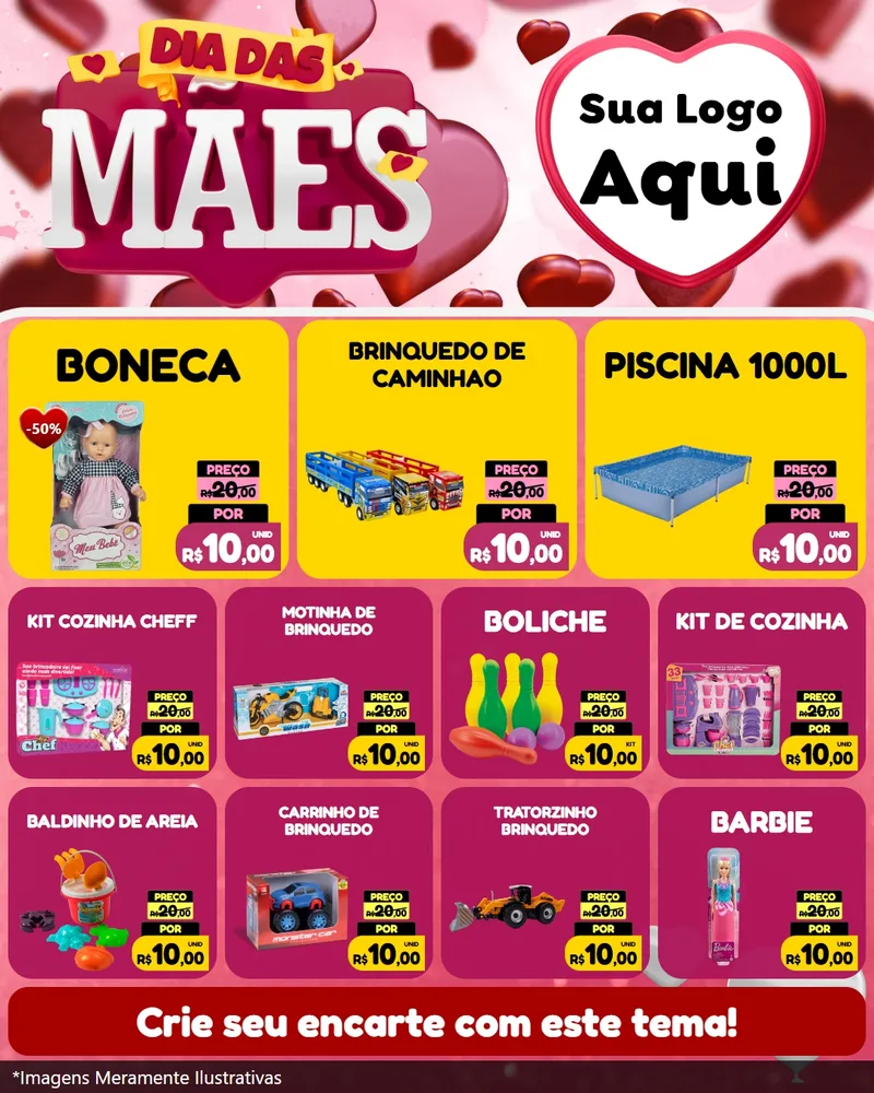 Modelo de Rede Social para Feed Instagram com o tema Dia Das Mães para Brinquedos
