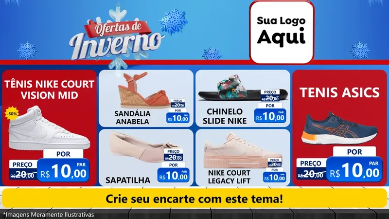 Modelo de TV para TV Horizontal com o tema Ofertas de Inverno para Calçados