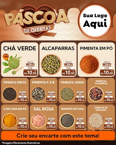Modelo de Rede Social para Feed Instagram com o tema Páscoa de Ofertas para Produtos Naturais