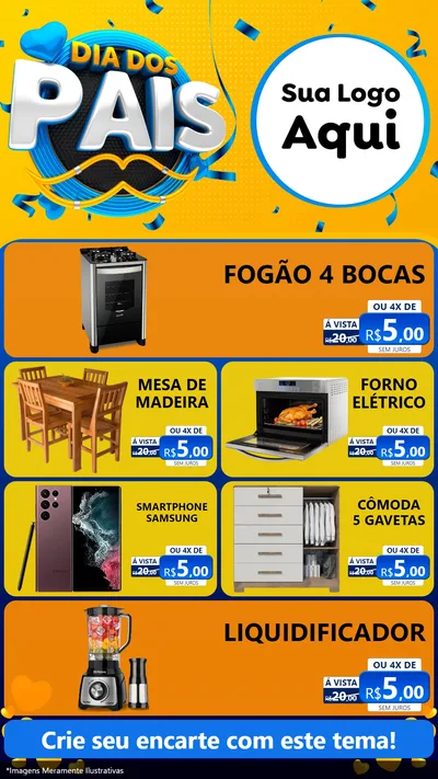 Modelo de TV para TV Vertical com o tema Dia dos Pais para Móveis e Eletro