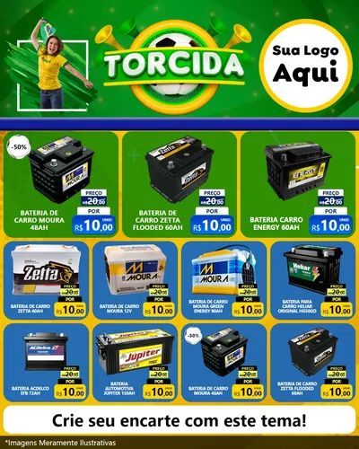 Modelo de Rede Social para Feed Instagram com o tema Torcida para Baterias Elétricas