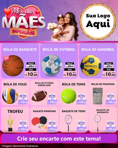 Modelo de Rede Social para Feed Instagram com o tema Mês das Mães Imperdível para Artigos Esportivos