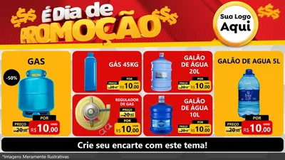 Modelo de TV para TV Horizontal com o tema É Dia De Promoção para Água e gás