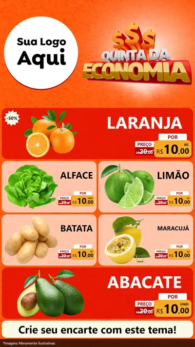 Modelo de TV para TV Vertical com o tema Quinta da Economia para Hortifrúti