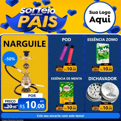 Modelo de Rede Social para Feed Facebook com o tema Sorteio Dia dos Pais para Tabacaria