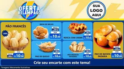Modelo de TV para TV Horizontal com o tema Oferta Relâmpago para Padaria