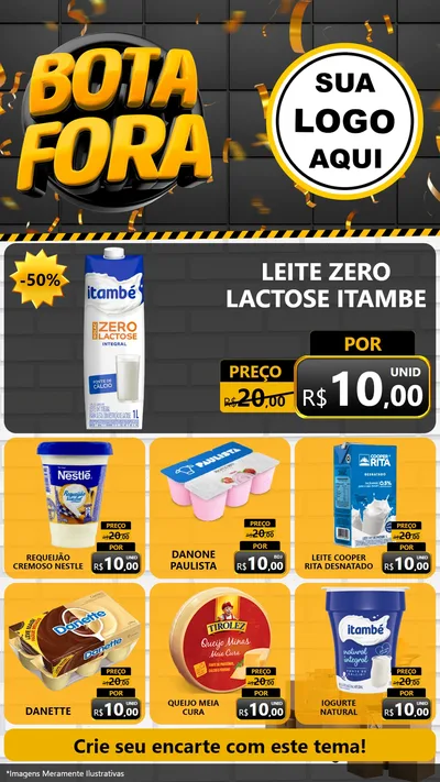 Modelo de Rede Social para Stories com o tema Bota Fora para Frios e Laticínios
