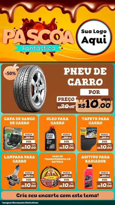 Modelo de Rede Social para Stories com o tema Páscoa Fantástica para Auto peças