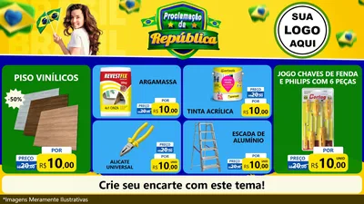 Modelo de TV para TV Horizontal com o tema Proclamação da República para Material para Construção