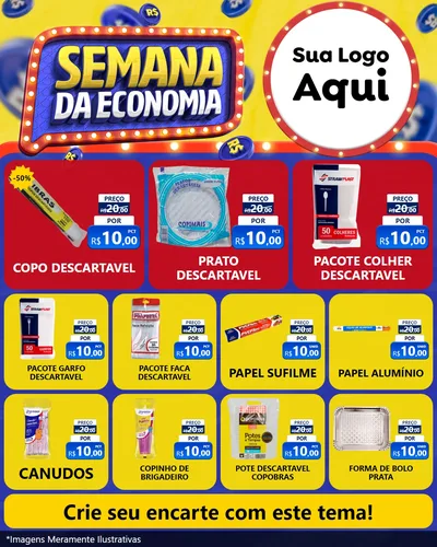 Modelo de Rede Social para Feed Instagram com o tema Semana da Economia para Embalagens
