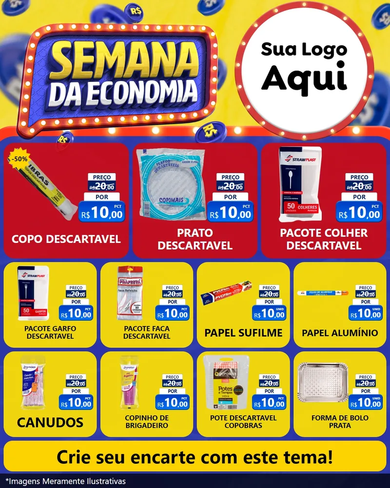 Modelo de Rede Social para Feed Instagram com o tema Semana da Economia para Embalagens