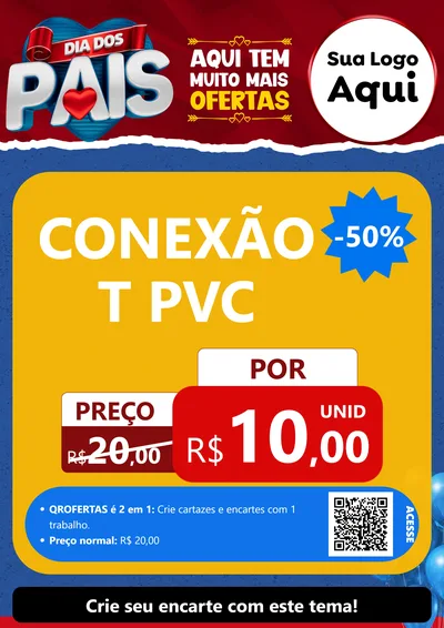 Modelo de Cartaz para Cartaz A4 Vertical com o tema Dia dos Pais para Tubos e conexões