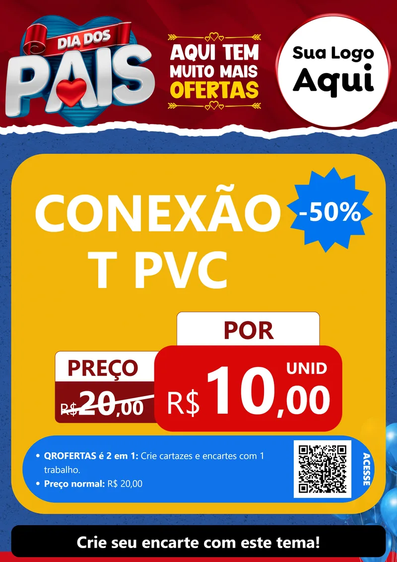 Modelo de Cartaz para Cartaz A4 Vertical com o tema Dia dos Pais para Tubos e conexões