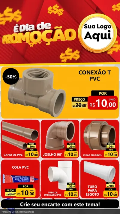 Modelo de Rede Social para Stories com o tema É Dia De Promoção para Tubos e conexões