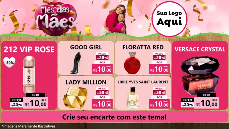 Modelo de TV para TV Horizontal com o tema Mês das Mães para Perfumes