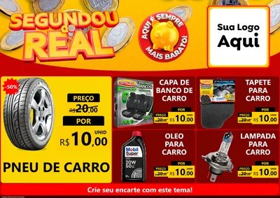 Modelo de Encarte para Encarte A4 Horizontal com o tema Segundou do Real para Auto peças