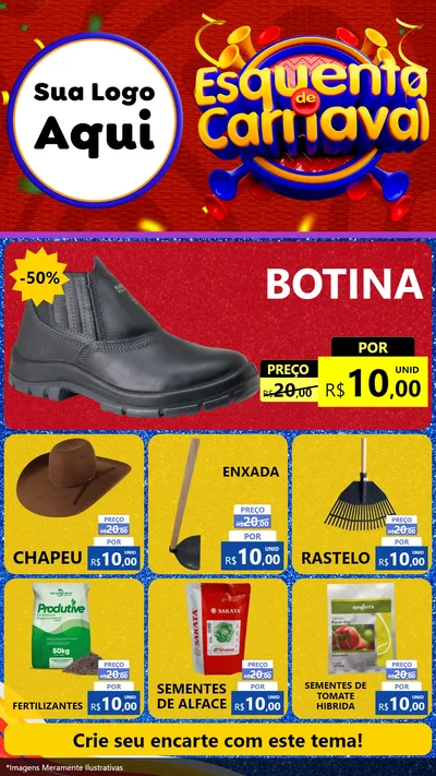 Modelo de Rede Social para Stories com o tema Esquenta de Carnaval para Agropecuária