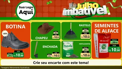Modelo de TV para TV Horizontal com o tema Julho Imbatível para Agropecuária