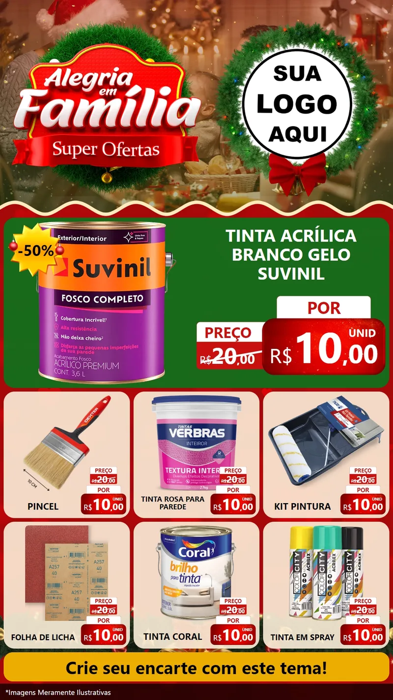 Modelo de Rede Social para Stories com o tema Alegria Em Família - Super Ofertas para Tintas e Ferramentas