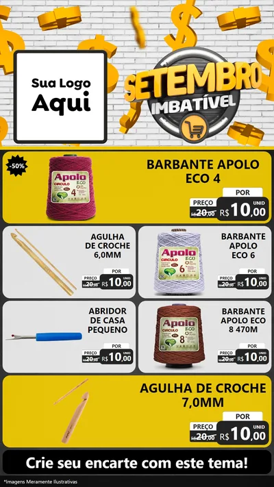 Modelo de TV para TV Vertical com o tema Setembro Imbatível para Armarinho e Aviamentos