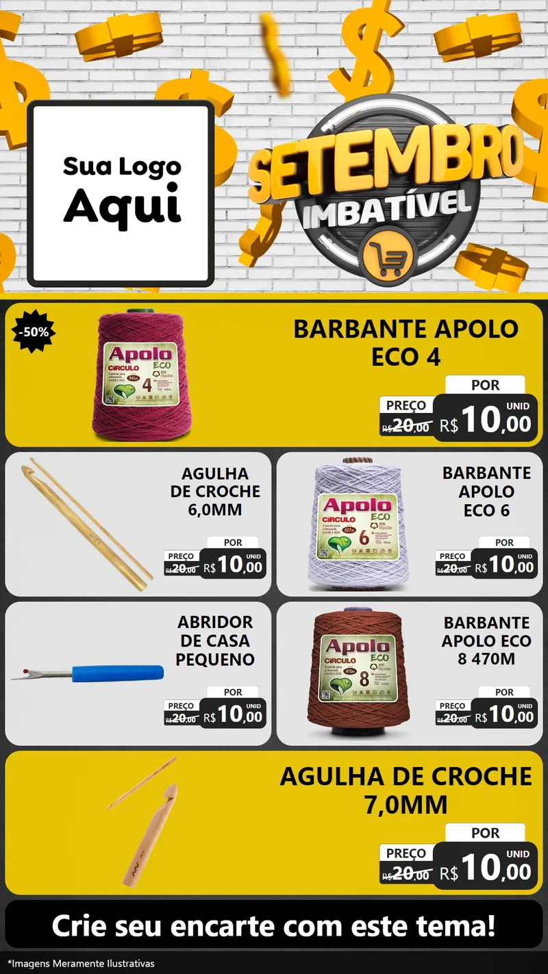 Modelo de TV para TV Vertical com o tema Setembro Imbatível para Armarinho e Aviamentos