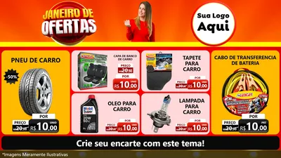 Modelo de TV para TV Horizontal com o tema Janeiro de Ofertas para Auto peças