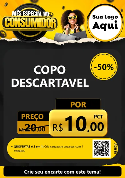 Modelo de Cartaz para Cartaz A4 Vertical com o tema Mês Especial do Consumidor para Embalagens