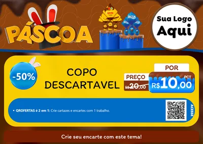 Modelo de Cartaz para Cartaz A4 Horizontal com o tema Páscoa para Embalagens