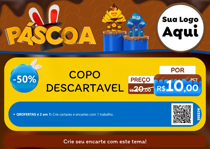 Modelo de Cartaz para Cartaz A4 Horizontal com o tema Páscoa para Embalagens