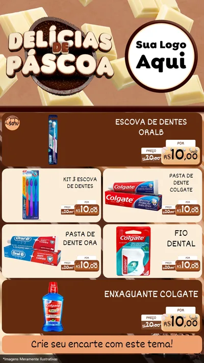 Modelo de TV para TV Vertical com o tema Delícias de Páscoa para Higiene Pessoal