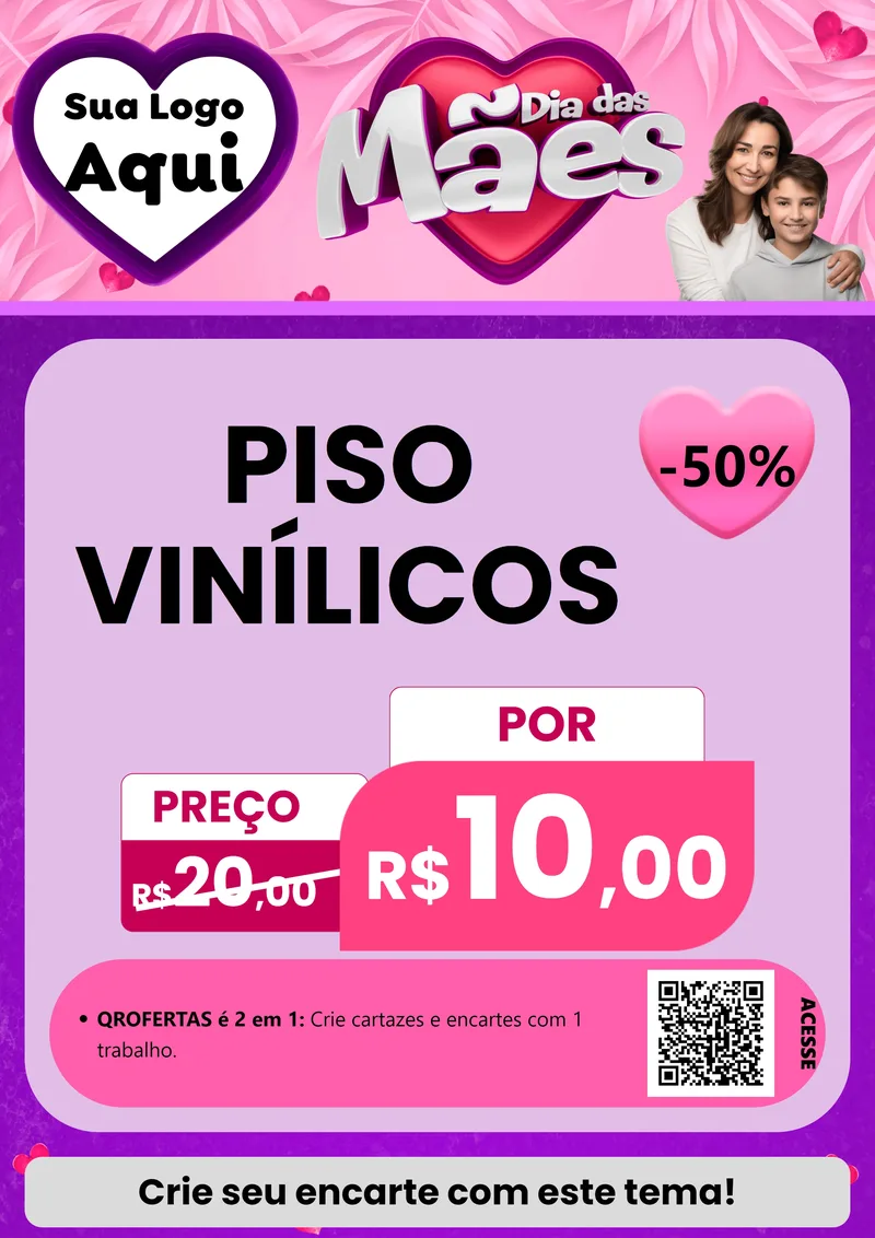 Modelo de Cartaz para Cartaz A4 Vertical com o tema Dia das Mães para Material para Construção