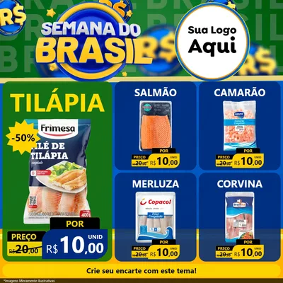 Modelo de Rede Social para Feed Facebook com o tema Semana Do Brasil para Peixaria