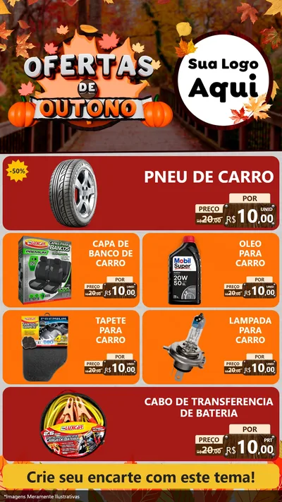 Modelo de TV para TV Vertical com o tema Ofertas de Outono para Auto peças