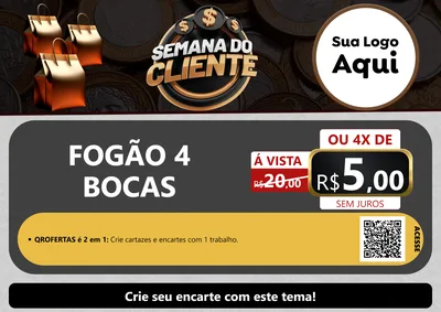Modelo de Cartaz para Cartaz A4 Horizontal com o tema Semana do Cliente para Móveis e Eletro