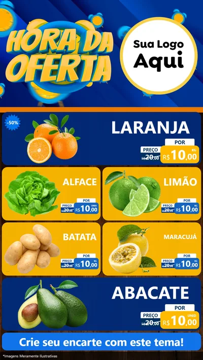 Modelo de TV para TV Vertical com o tema Hora da Oferta para Hortifrúti