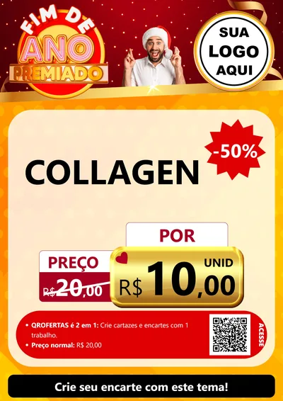 Modelo de Cartaz para Cartaz A4 Vertical com o tema Fim de Ano Premiado para Suplementos alimentares